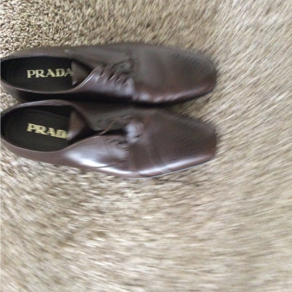 Prada Brown Oxfords Leather Lace-Up - Picture 8 of 8